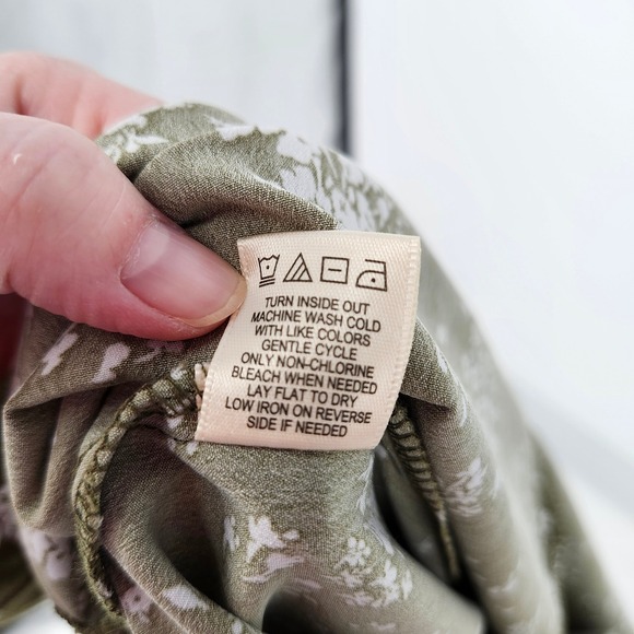 Green Floral Puff Sleeve Midi Dress Womens Small Sweetheart Cottage Indie Garden - Picture 6 of 9